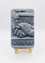 Load image into Gallery viewer, Our unique “Wash Me” soap features a playful design of a pair of hands washing under a tap, complete with the words “WASH ME” imprinted at the bottom. Made from 100% vegan, cruelty-free ingredients, our soap is as kind to the planet as it is to your skin. Customise your bar by choosing your favourite colour and essential oil.
zero waste gifts UK. handmade gifts UK. Handmade home style UK. BrIrish made. Handmade UK. Modern gifts UK. Vegan soap UK.