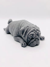 Load image into Gallery viewer, Pug gift | pug lover gift | unique pug gift | pug dog | Sleepy Pug Vegan Soap This sleepy pug soap is not only adorable but vegan, cruelty-free, and wrapped with beautiful eco-friendly packaging, it's the perfect blend of pampering and planet-friendly goodness! 
Available in your choice of colour and essential oil: