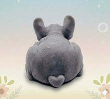 Load image into Gallery viewer, A highly detailed handmade French Bulldog puppy soap, captured in a peaceful sleeping pose with realistic fur texture with a heart on his bum