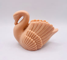 Load image into Gallery viewer, Handmade vegan soaps featuring a graceful swan and packed in beautiful eco friendly packaging crafted with natural French clays, activated charcoal and essential oils. a eco-friendly, zero waste gift that’s cruelty-free, skin-nourishing, and perfect for swan lovers, wedding favours and animal themed gifts. small business UK