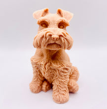Load image into Gallery viewer, Handmade vegan soaps featuring a large schnauzer dog, in beautiful eco friendly packaging. crafted with natural French clays, activated charcoal and essential oils. a eco-friendly, zero waste gift that’s cruelty-free, skin-nourishing, the perfect gift for dog lovers and animal lovers. small business UK