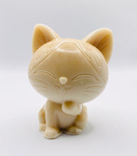 Load image into Gallery viewer, Handmade vegan soaps featuring a cute happy cat in beautiful eco friendly packaging. crafted with natural French clays, activated charcoal and essential oils. a eco-friendly, zero waste gift that’s cruelty-free, skin-nourishing, the perfect gift for cat lovers, or for animal lover gifts. small business UK