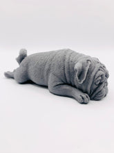 Load image into Gallery viewer, Pug gift | pug lover gift | unique pug gift | pug dog | Sleepy Pug Vegan Soap This sleepy pug soap is not only adorable but vegan, cruelty-free, and wrapped with beautiful eco-friendly packaging, it's the perfect blend of pampering and planet-friendly goodness! 
Available in your choice of colour and essential oil: