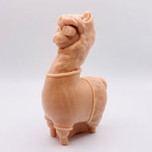 Load image into Gallery viewer, Handmade vegan soaps featuring a llama or alpaca wearing a jumper and sunglasses wrapped in beautiful eco friendly packaging crafted with natural French clays, activated charcoal and essential oils. a eco-friendly, zero waste gift that’s cruelty-free, skin-nourishing, and perfect for alpaca or llama gifts and animal themed gifts. small business UK