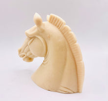 Load image into Gallery viewer, Handmade vegan soaps featuring a magnificent horse head sculpture. crafted with natural French clays, activated charcoal and essential oils. a eco-friendly, zero waste gift that’s cruelty-free, skin-nourishing, and perfect for animal lovers and equestrians. Small Business UK
