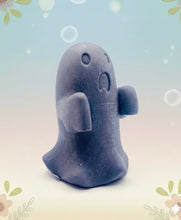 Load image into Gallery viewer, Handmade vegan soaps shaped as a cute ghost. crafted with natural French clays, activated charcoal and essential oils. a eco-friendly, zero waste gift that’s cruelty-free, skin-nourishing, and perfect for Halloween and gifting. Small Business UK