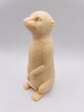 Load image into Gallery viewer, Handmade vegan soaps featuring a cheeky meerkat standing on his back legs. packaged in beautiful eco friendly packaging crafted with natural French clays, activated charcoal and essential oils. a eco-friendly, zero waste gift that’s cruelty-free, skin-nourishing, and perfect for meerkat lovers and animal themed gifts. small business UK