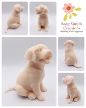 Load image into Gallery viewer, Handmade vegan soaps featuring a gorgeous Labrador dog soap. crafted with natural French clays, activated charcoal and essential oils. a eco-friendly, zero waste gift that’s cruelty-free, skin-nourishing, and perfect for dog lovers and animal lovers. Small Business UK