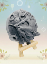 Load image into Gallery viewer, Witch flying on her broomstick with the moon behind her. Handmade vegan and cruelty free soap.