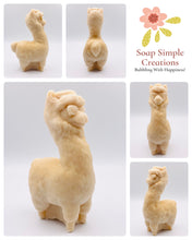 Load image into Gallery viewer, Handmade vegan soaps featuring a llama or alpaca wearing sunglasses wrapped in beautiful eco friendly packaging crafted with natural French clays, activated charcoal and essential oils. a eco-friendly, zero waste gift that’s cruelty-free, skin-nourishing, and perfect for alpaca or llama gifts and animal themed gifts. small business UK