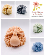 Load image into Gallery viewer, Handmade vegan soaps featuring a cute shaggy sheep, packaged in beautiful eco friendly packaging. crafted with natural French clays, activated charcoal and essential oils. a eco-friendly, zero waste gift that’s cruelty-free, skin-nourishing, the perfect gift for sheep lovers and animal lovers. small business UK
