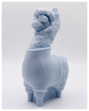 Load image into Gallery viewer, Handmade vegan soaps featuring a llama or alpaca wearing a jumper and sunglasses wrapped in beautiful eco friendly packaging crafted with natural French clays, activated charcoal and essential oils. a eco-friendly, zero waste gift that’s cruelty-free, skin-nourishing, and perfect for alpaca or llama gifts and animal themed gifts. small business UK