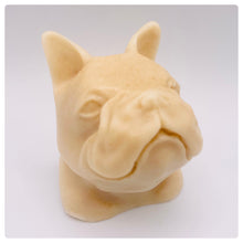 Load image into Gallery viewer, Handmade vegan soaps featuring three french bulldog heads gift boxed in beautiful eco friendly packaging crafted with natural French clays, activated charcoal and essential oils. a eco-friendly, zero waste gift that’s cruelty-free, skin-nourishing, and perfect for frenchie owners, dog lovers, and animal themed gifts. small business UK