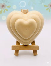 Load image into Gallery viewer, Handmade vegan soaps featuring a beautiful heart in beautiful eco friendly packaging crafted with natural French clays, activated charcoal and essential oils. a eco-friendly, zero waste gift that’s cruelty-free, skin-nourishing, and perfect for valentines day and romantic themed gifts. small business UK