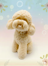 Load image into Gallery viewer, Handmade vegan soaps featuring a large detailed cockapoo dog wrapped in beautiful eco friendly packaging crafted with natural French clays, activated charcoal and essential oils. a eco-friendly, zero waste gift that’s cruelty-free, skin-nourishing, and perfect gift for cockapoo owners, dog lovers and animal themed gifts. small business UK