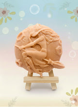Load image into Gallery viewer, Witch flying on her broomstick with the moon behind her. Handmade vegan and cruelty free soap.