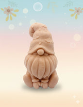 Load image into Gallery viewer, Handmade vegan gnome soap crafted in the UK, with little clouds on his hat, made with French clay in customizable colours and scented with essential oils; a zero-waste, eco-conscious gift with sustainable packaging.