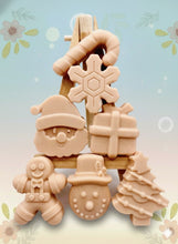 Load image into Gallery viewer, Handmade vegan Christmas shaped vegan soaps gift boxed. crafted with natural French clays, activated charcoal and essential oils. a eco-friendly, zero waste gift that’s cruelty-free, skin-nourishing, and perfect for gifting. small business UK