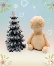 Load image into Gallery viewer, Handmade vegan soaps featuring a voodoo doll and christmas tree gift boxed in beautiful eco friendly packaging crafted with natural French clays, activated charcoal and essential oils. a eco-friendly, zero waste gift that’s cruelty-free, skin-nourishing, and perfect for creepmas gifts and horror gifts. small business UK