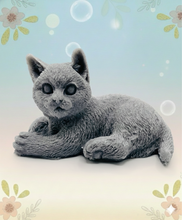 Load image into Gallery viewer, Handmade vegan soaps featuring a lazy cat, in beautiful eco friendly packaging. crafted with natural French clays, activated charcoal and essential oils. a eco-friendly, zero waste gift that’s cruelty-free, skin-nourishing, the perfect gift for cat lovers or for animal lovers. small business UK