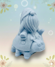 Load image into Gallery viewer, Handmade vegan soaps featuring a detailed ladybug with a gnome catching a ride on his back soap. crafted with natural French clays, activated charcoal and essential oils. a eco-friendly, zero waste gift that’s cruelty-free, skin-nourishing, and perfect for turtle lovers and gnome lover gifts. small business UK