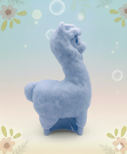 Load image into Gallery viewer, Handmade vegan soaps featuring a llama or alpaca wearing sunglasses wrapped in beautiful eco friendly packaging crafted with natural French clays, activated charcoal and essential oils. a eco-friendly, zero waste gift that’s cruelty-free, skin-nourishing, and perfect for alpaca or llama gifts and animal themed gifts. small business UK