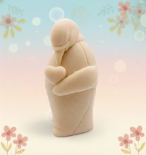 Load image into Gallery viewer, Handmade vegan soaps featuring a penguin holding a love heart packaged in beautiful eco friendly packaging crafted with natural French clays, activated charcoal and essential oils. a eco-friendly, zero waste gift that’s cruelty-free, skin-nourishing, and perfect for penguin lovers, christmas gifts and animal themed gifts. small business UK