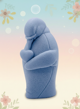 Load image into Gallery viewer, Handmade vegan soaps featuring a penguin holding a love heart packaged in beautiful eco friendly packaging crafted with natural French clays, activated charcoal and essential oils. a eco-friendly, zero waste gift that’s cruelty-free, skin-nourishing, and perfect for penguin lovers, christmas gifts and animal themed gifts. small business UK