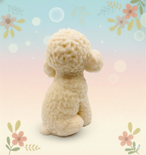 Load image into Gallery viewer, Handmade vegan soaps featuring a large detailed cockapoo dog wrapped in beautiful eco friendly packaging crafted with natural French clays, activated charcoal and essential oils. a eco-friendly, zero waste gift that’s cruelty-free, skin-nourishing, and perfect gift for cockapoo owners, dog lovers and animal themed gifts. small business UK