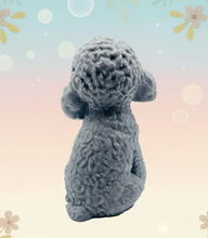 Load image into Gallery viewer, Handmade vegan soaps featuring a large detailed cockapoo dog wrapped in beautiful eco friendly packaging crafted with natural French clays, activated charcoal and essential oils. a eco-friendly, zero waste gift that’s cruelty-free, skin-nourishing, and perfect gift for cockapoo owners, dog lovers and animal themed gifts. small business UK