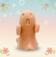Load image into Gallery viewer, Handmade vegan soaps shaped as a cute ghost. crafted with natural French clays, activated charcoal and essential oils. a eco-friendly, zero waste gift that’s cruelty-free, skin-nourishing, and perfect for Halloween and gifting. Small Business UK