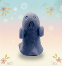 Load image into Gallery viewer, Handmade vegan soaps shaped as a cute ghost. crafted with natural French clays, activated charcoal and essential oils. a eco-friendly, zero waste gift that’s cruelty-free, skin-nourishing, and perfect for Halloween and gifting. Small Business UK