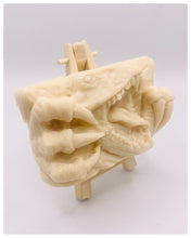 Load image into Gallery viewer, Dinosaur Gift | dinosaur Lover Gift | dragon Lover Gift | alternative Gift | Dinosaur Vegan Soap This incredible dinosaur soap is the perfect gift for any dinosaur or mystical creatures fan! All soaps are handmade fresh to order,, vegan, cruelty free and available in your choice of colour and essential oil All our soaps are made with natural clays and essential oils to gently cleanse and nourish your skin. Plus, they come in eco-friendly packaging so you can feel good about your purchase and the environment