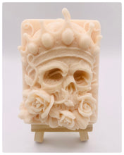 Load image into Gallery viewer, Halloween Gift | Skull Gift | Spooky Decor | King of Skulls Vegan Soap
Looking for the perfect spooky season treat? Our vegan and cruelty-Free ‘King of Skulls’ soap is here to add a chilling touch to your bathroom! Handmade with love and a dash of darkness, this chunky soap is an excellent alternative to chocolates and sweets for Halloween gifts!