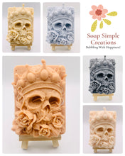 Load image into Gallery viewer, Halloween Gift | Skull Gift | Spooky Decor | King of Skulls Vegan Soap
Looking for the perfect spooky season treat? Our vegan and cruelty-Free ‘King of Skulls’ soap is here to add a chilling touch to your bathroom! Handmade with love and a dash of darkness, this chunky soap is an excellent alternative to chocolates and sweets for Halloween gifts!