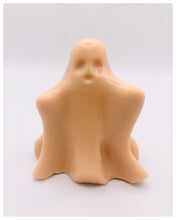 Load image into Gallery viewer, Handmade vegan soaps shaped as a cute ghost. crafted with natural French clays, activated charcoal and essential oils. a eco-friendly, zero waste gift that’s cruelty-free, skin-nourishing, and perfect for Halloween and gifting. Small business UK.
