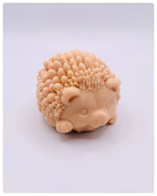Load image into Gallery viewer, Handmade vegan soaps featuring a cute waving hedgehog, packaged in beautiful eco friendly packaging. crafted with natural French clays, activated charcoal and essential oils. a eco-friendly, zero waste gift that’s cruelty-free, skin-nourishing, the perfect gift for hedgehog lovers and animal lovers. small business UK