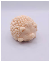 Load image into Gallery viewer, Handmade vegan soaps featuring a cute waving hedgehog, packaged in beautiful eco friendly packaging. crafted with natural French clays, activated charcoal and essential oils. a eco-friendly, zero waste gift that’s cruelty-free, skin-nourishing, the perfect gift for hedgehog lovers and animal lovers. small business UK