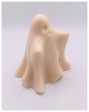 Load image into Gallery viewer, Handmade vegan soaps shaped as a cute ghost. crafted with natural French clays, activated charcoal and essential oils. a eco-friendly, zero waste gift that’s cruelty-free, skin-nourishing, and perfect for Halloween and gifting. Small business UK.
