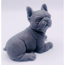 Load image into Gallery viewer, Handmade vegan soap featuring a french bulldog and packaged in beautiful eco friendly packaging. crafted with natural French clays, activated charcoal and essential oils. a eco-friendly, zero waste gift that’s cruelty-free, skin-nourishing, and perfect for frenchie owners, dog lovers and animal themed gifts. Small business UK