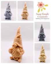 Load image into Gallery viewer, Handmade vegan soaps featuring a gorgeous honey bee design gnome soap. gnome is holding a honeypot and has a bee on his hat. crafted with natural French clays, activated charcoal and essential oils. a eco-friendly, zero waste gift that’s cruelty-free, skin-nourishing, and perfect for gnome lovers and gifting. Small Business UK