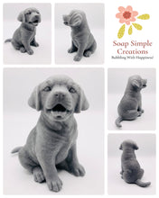 Load image into Gallery viewer, Handmade vegan soaps featuring a gorgeous Labrador dog soap. crafted with natural French clays, activated charcoal and essential oils. a eco-friendly, zero waste gift that’s cruelty-free, skin-nourishing, and perfect for dog lovers and animal lovers. Small Business UK