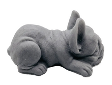 Load image into Gallery viewer, A highly detailed handmade French Bulldog puppy soap, captured in a peaceful sleeping pose with realistic fur