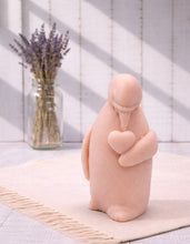 Load image into Gallery viewer, Handmade vegan soaps featuring a penguin holding a love heart packaged in beautiful eco friendly packaging. Valentine’s Day gift idea