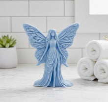 Load image into Gallery viewer, Handmade vegan soaps featuring a large detailed fairy and packed in beautiful eco friendly packaging
