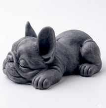 Load image into Gallery viewer, Handmade vegan soap in the shape of a realistic sleeping French Bulldog lying down, showing detailed ear texture and facial wrinkles