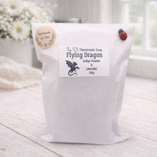 Load image into Gallery viewer, White bag labeled 'Flying Dragon' with a dragon design on a light wooden surface.