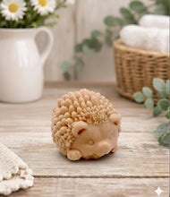 Load image into Gallery viewer, Handmade vegan soaps featuring a cute waving hedgehog, packaged in beautiful eco friendly packaging.