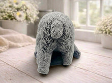 Load image into Gallery viewer, Huge highly detailed polar bear shaped vegan bar soap, handmade and resting on a rustic wooden table with floral backdrop - ideal sustainable gift idea for animal lovers