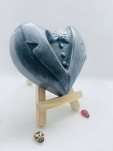 Load image into Gallery viewer, Handmade vegan soaps featuring a charcoal groom soap and a detailed bride soap. gift boxed in beautiful eco friendly packaging. crafted with natural French clays, activated charcoal and essential oils. a eco-friendly, zero waste gift that’s cruelty-free, skin-nourishing, the perfect gift for any wedding. UK Small Business